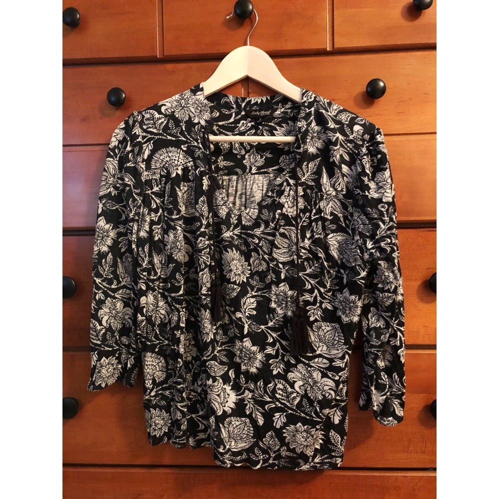 Lucky Brand Black Paisley Top